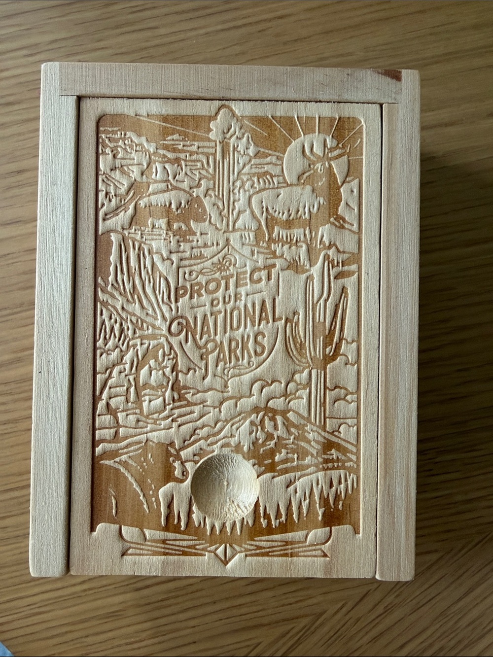 Protect Our National Parks Playing Cards in Carved Wood Box